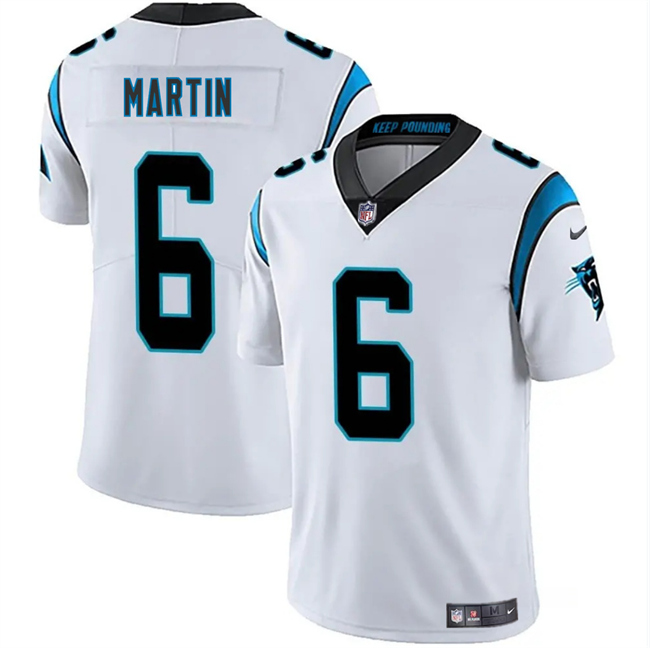 Men's Carolina Panthers #6 Sam Martin White 2025 Vapor Limited Stitched Football Jersey Men's Carolina Panthers #6 Sam Martin White 2025 Vapor Limited Stitched Football Jersey