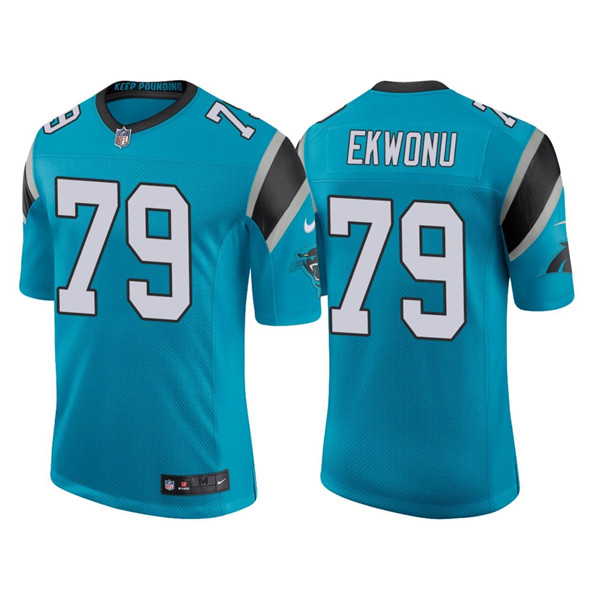 Men's Carolina Panthers #79 Ikem Ekwonu 2022 Blue Stitched Jersey Men's Carolina Panthers #79 Ikem Ekwonu 2022 Blue Stitched Jersey
