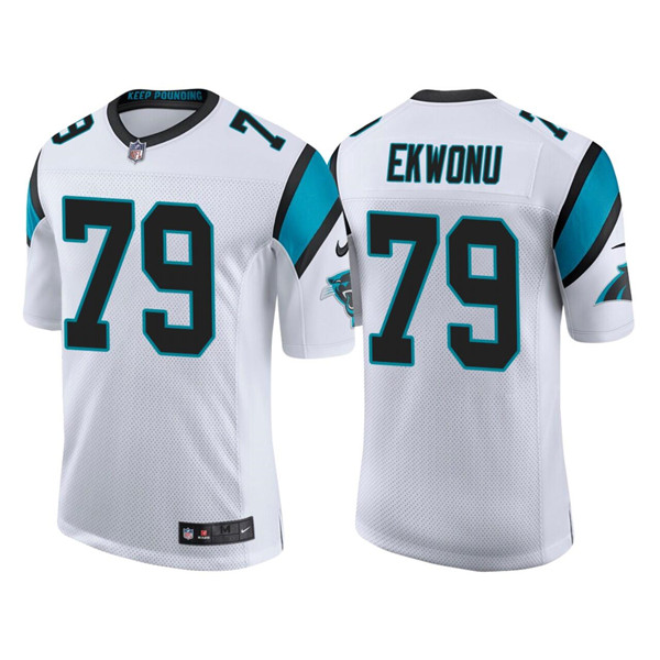 Men's Carolina Panthers #79 Ikem Ekwonu 2022 White Stitched Jersey Men's Carolina Panthers #79 Ikem Ekwonu 2022 White Stitched Jersey