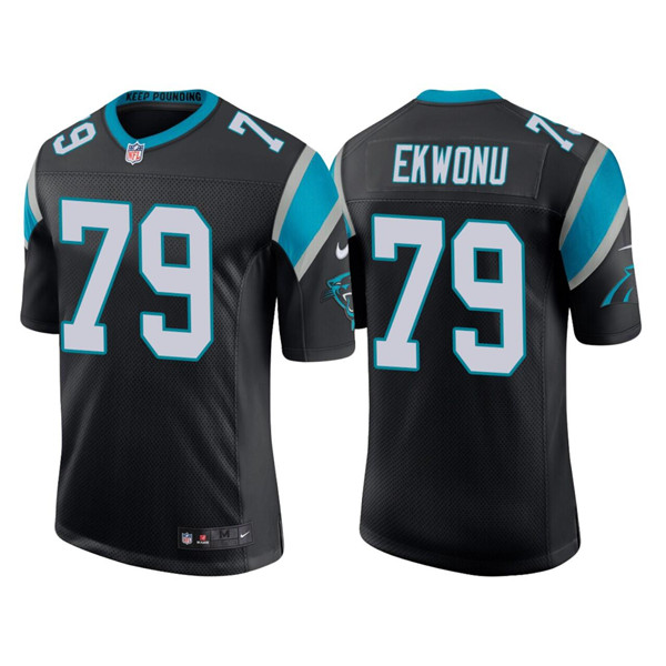 Men's Carolina Panthers #79 Ikem Ekwonu Black Stitched Jersey Men's Carolina Panthers #79 Ikem Ekwonu Black Stitched Jersey
