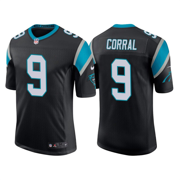 Men's Carolina Panthers #9 Matt Corral 2022 Black Stitched Jersey Men's Carolina Panthers #9 Matt Corral 2022 Black Stitched Jersey
