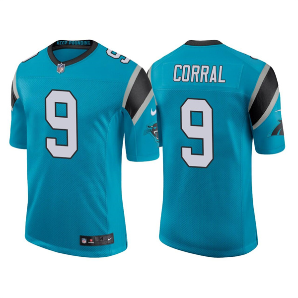 Men's Carolina Panthers #9 Matt Corral 2022 Blue Stitched Jersey Men's Carolina Panthers #9 Matt Corral 2022 Blue Stitched Jersey