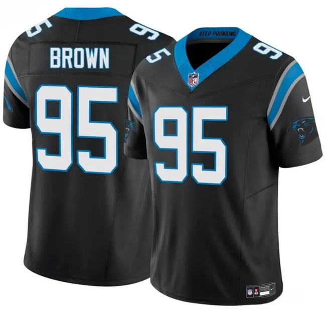 Men's Carolina Panthers #95 Derrick Brown Black 2025 F.U.S.E. Vapor Limited Stitched Football Jersey