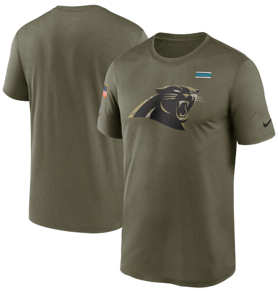 Men's Carolina Panthers 2021 Olive Salute To Service Legend Performance T-Shirt Men's Carolina Panthers 2021 Olive Salute To Service Legend Performance T-Shirt