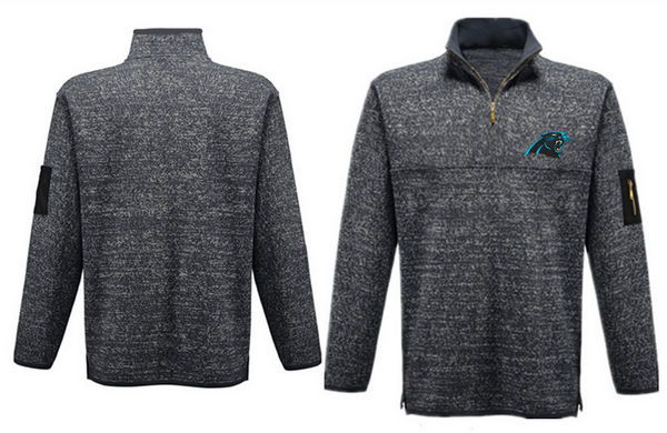 Men's Carolina Panthers Antigua Charcoal Fortune Sweater Knit Microfleece Quarter-Zip Pullover Jacket - Charcoal Men's Carolina Panthers Antigua Charcoal Fortune Sweater Knit Microfleece Quarter-Zip Pullover Jacket - Charcoal