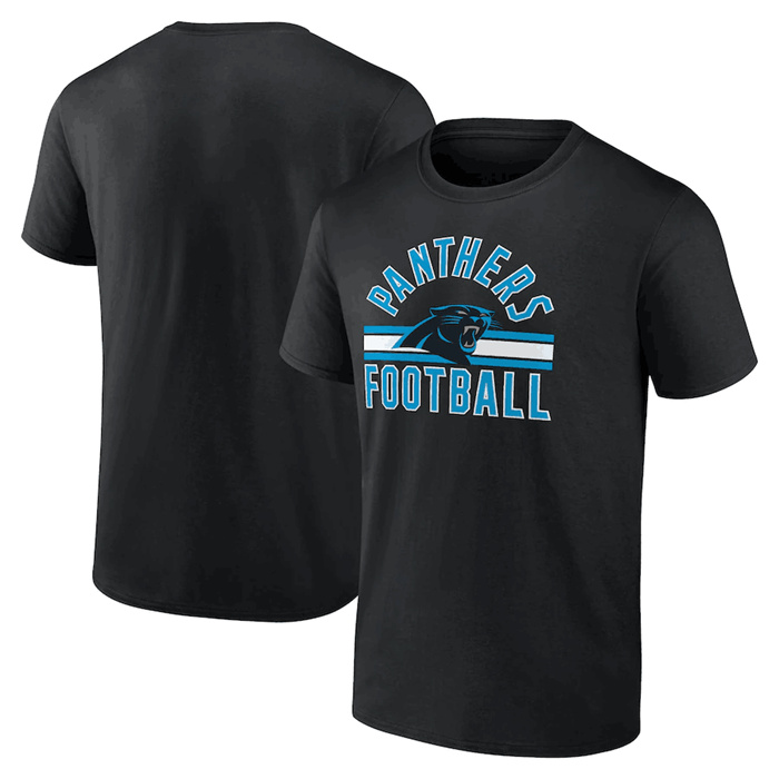 Men's Carolina Panthers Black Arch Stripe T-Shirt Men's Carolina Panthers Black Arch Stripe T-Shirt