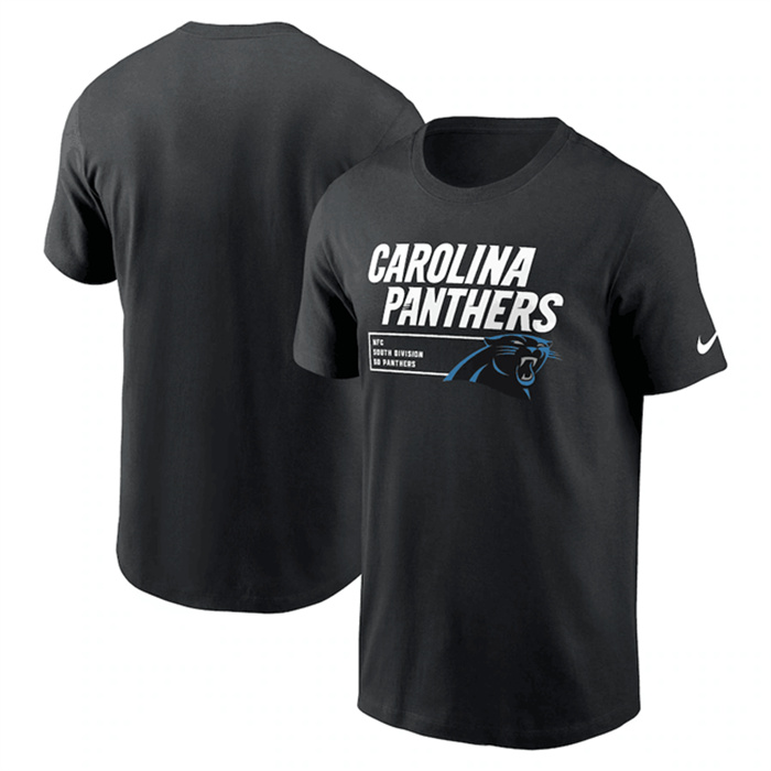 Men's Carolina Panthers Black Division Essential T-Shirt Men's Carolina Panthers Black Division Essential T-Shirt