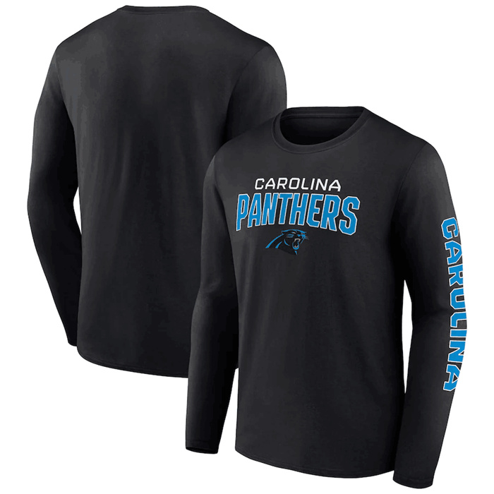 Men's Carolina Panthers Black Go The Distance Long Sleeve T-Shirt Men's Carolina Panthers Black Go The Distance Long Sleeve T-Shirt