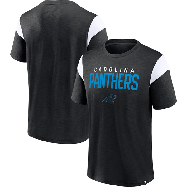 Men's Carolina Panthers Black White Home Stretch Team T-Shirt Men's Carolina Panthers Black White Home Stretch Team T-Shirt