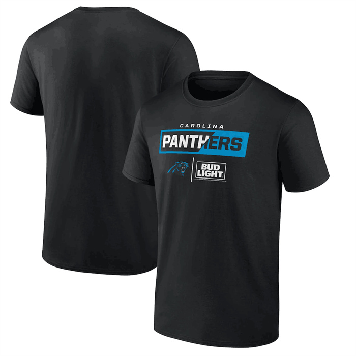 Men's Carolina Panthers Black X Bud Light T-Shirt Men's Carolina Panthers Black X Bud Light T-Shirt