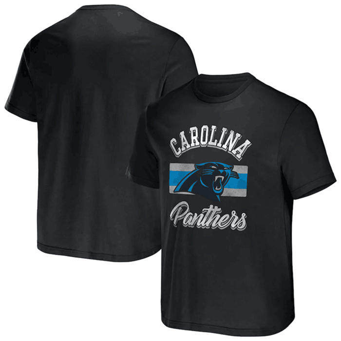 Men's Carolina Panthers Black X Darius Rucker Collection Stripe T-Shirt Men's Carolina Panthers Black X Darius Rucker Collection Stripe T-Shirt