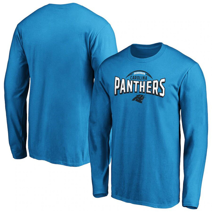 Men's Carolina Panthers Blue Clamp Down Long Sleeve T-Shirt Men's Carolina Panthers Blue Clamp Down Long Sleeve T-Shirt