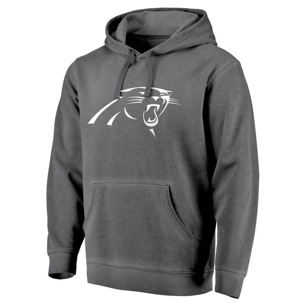 Men's Carolina Panthers NFL Pro Line By Fanatics Branded Black White Logo Shadow Washed Pullover Hoodie