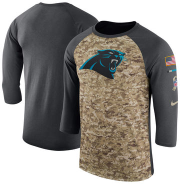 Men's Carolina Panthers Nike Camo Anthracite Salute To Service Sideline Legend Performance Three-Quarter Sleeve T Shirt Men's Carolina Panthers Nike Camo Anthracite Salute To Service Sideline Legend Performance Three-Quarter Sleeve T Shirt