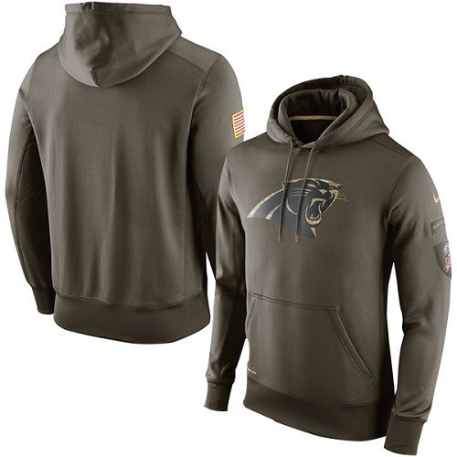 Men's Carolina Panthers Nike Olive Salute To Service KO Performance Hoodie Men's Carolina Panthers Nike Olive Salute To Service KO Performance Hoodie
