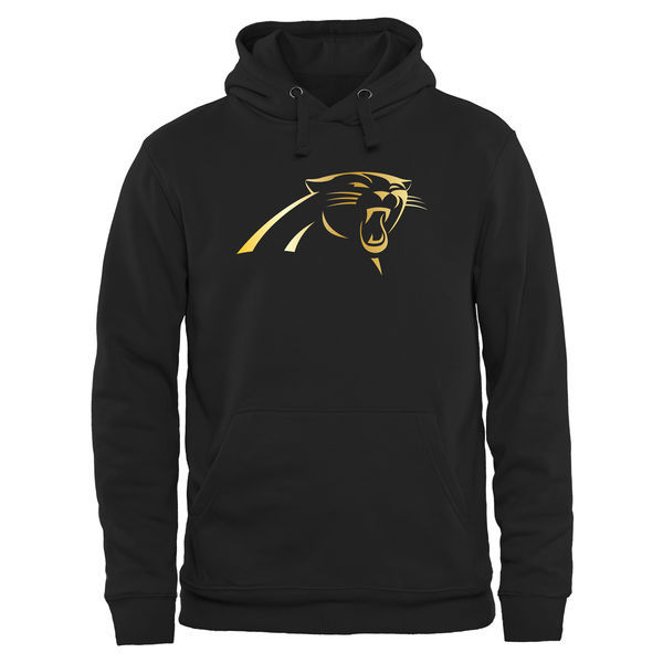 Men's Carolina Panthers Pro Line Black Gold Collection Pullover Hoodie Men's Carolina Panthers Pro Line Black Gold Collection Pullover Hoodie