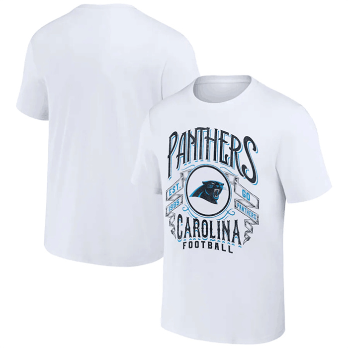 Men's Carolina Panthers White X Darius Rucker Collection Vintage Football T-Shirt Men's Carolina Panthers White X Darius Rucker Collection Vintage Football T-Shirt
