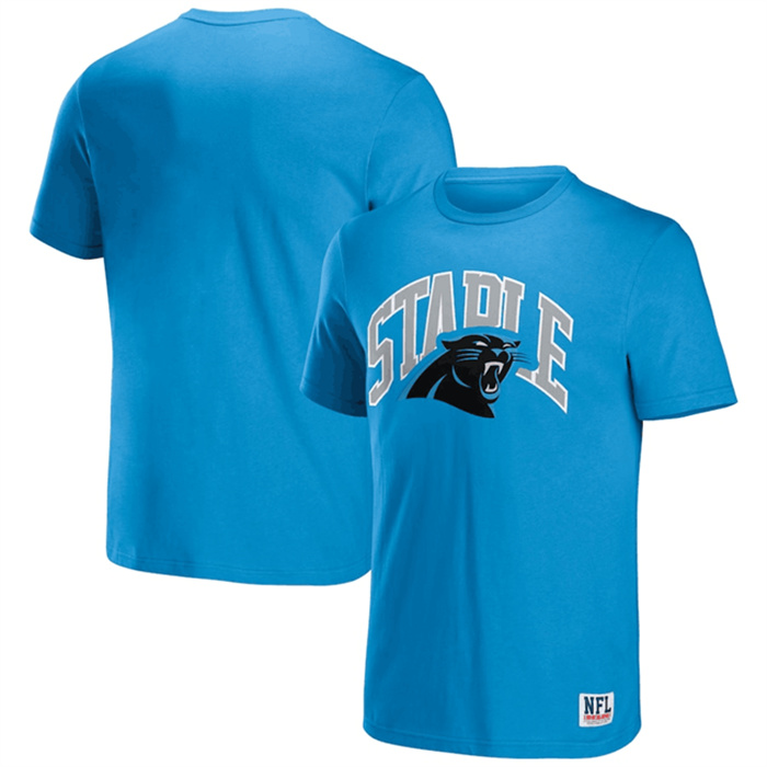 Men's Carolina Panthers X Staple Blue Logo Lockup T-Shirt Men's Carolina Panthers X Staple Blue Logo Lockup T-Shirt