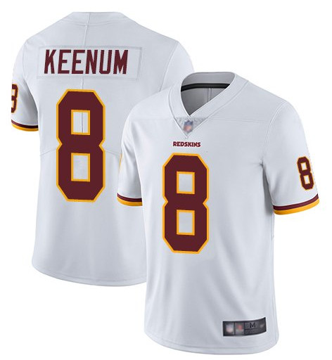 Men's Case Keenum #8 Redskins White Color Rush Limited Jersey