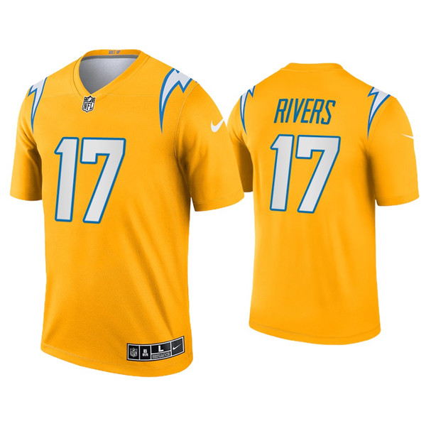 Men's Chargers #17 Philip Rivers Inverted Legend Gold Jersey Men's Chargers #17 Philip Rivers Inverted Legend Gold Jersey