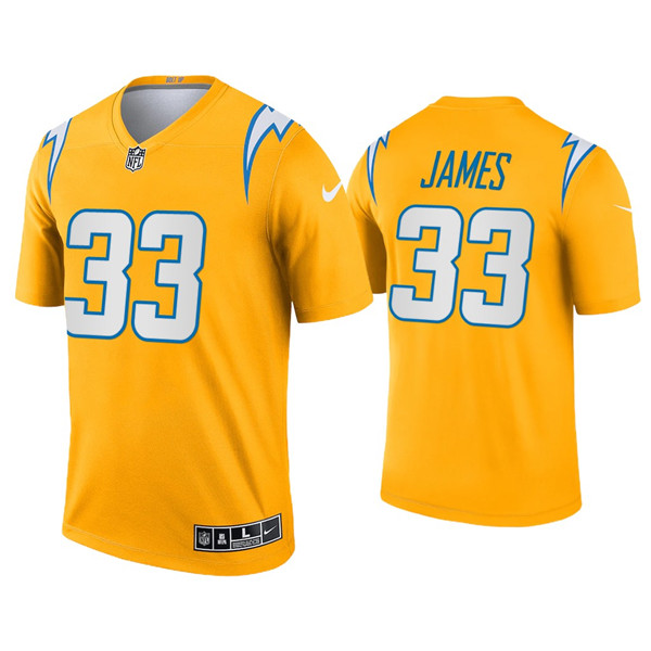 Men's Chargers #33 Derwin James Inverted Legend Gold Jersey Men's Chargers #33 Derwin James Inverted Legend Gold Jersey