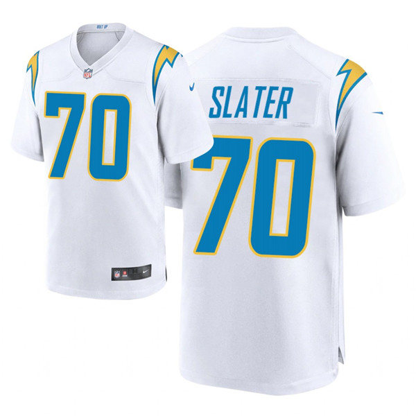 Men's Chargers #70 Rashawn Slater 2021 NFL Draft Game Jersey - White Men's Chargers #70 Rashawn Slater 2021 NFL Draft Game Jersey - White
