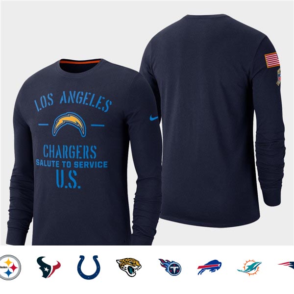 Men's Chargers Navy 2019 Salute to Service Sideline Long Sleeve T-Shirt Men's Chargers Navy 2019 Salute to Service Sideline Long Sleeve T-Shirt
