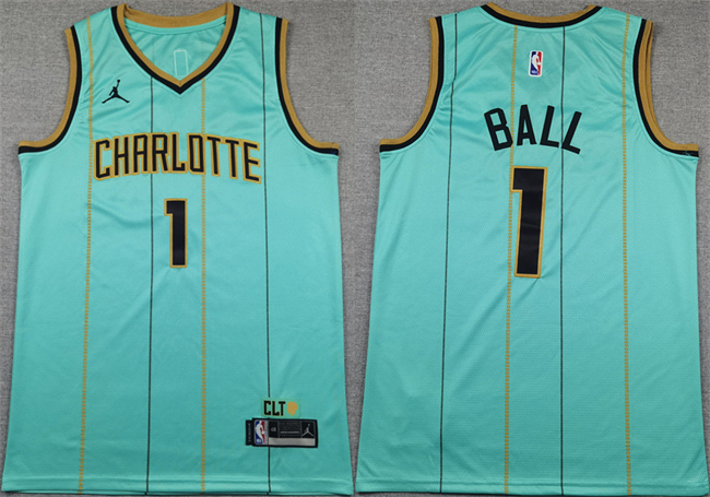 Men's Charlotte Hornets #1 LaMelo Ball Mint 2024 25 City Edition Stitched Basketball Jersey Men's Charlotte Hornets #1 LaMelo Ball Mint 2024 25 City Edition Stitched Basketball Jersey
