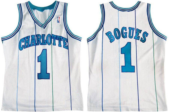 Men's Charlotte Hornets #1 Muggsy Bogues White Stitched Basketball Jersey Men's Charlotte Hornets #1 Muggsy Bogues White Stitched Basketball Jersey
