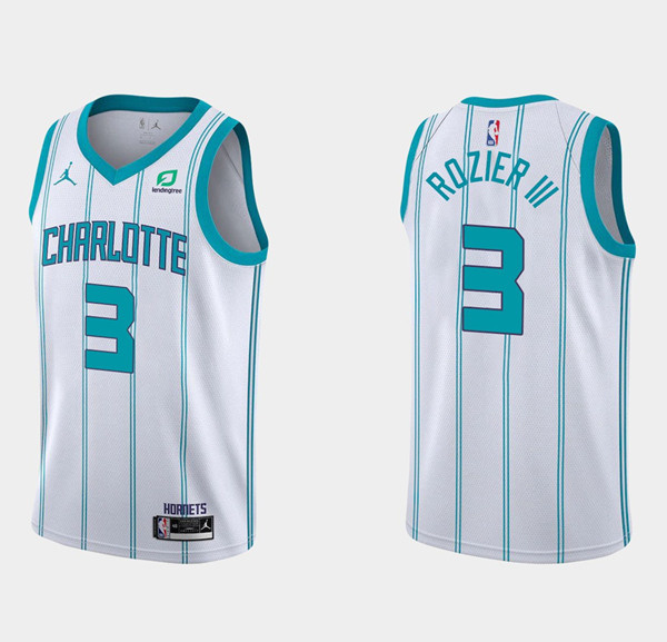 Men's Charlotte Hornets #3 Terry Rozier III White Stitched Basketball Jersey Men's Charlotte Hornets #3 Terry Rozier III White Stitched Basketball Jersey