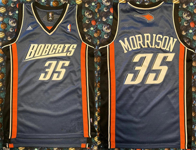 Men's Charlotte Hornets #35 Adam Morrison Navy Stitched Basketball Jersey Men's Charlotte Hornets #35 Adam Morrison Navy Stitched Basketball Jersey