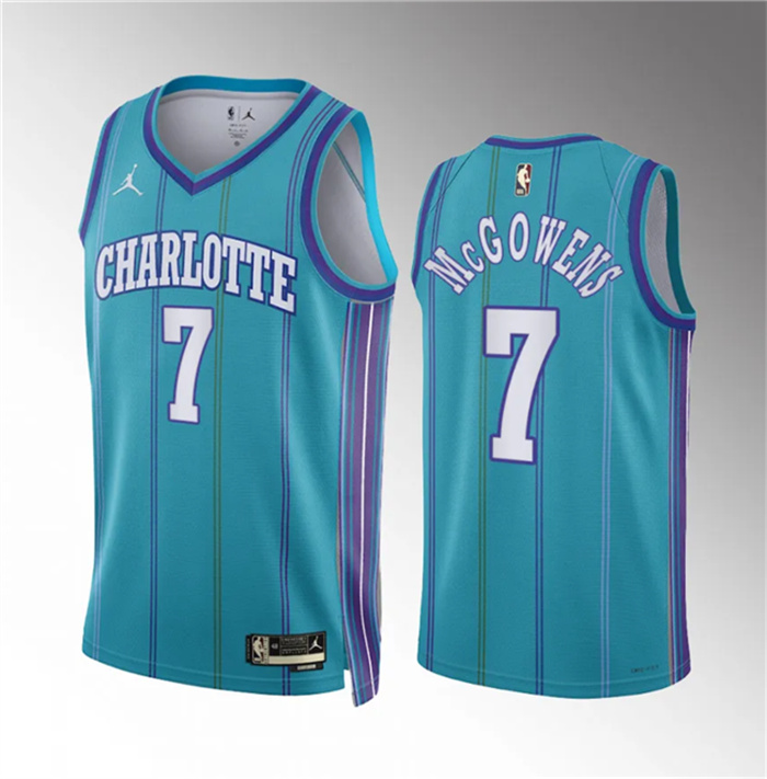 Men's Charlotte Hornets #7 Bryce McGowens Teal 2023 24 Classic Edition Stitched Basketball Jersey Men's Charlotte Hornets #7 Bryce McGowens Teal 2023 24 Classic Edition Stitched Basketball Jersey
