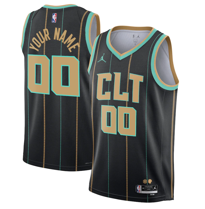 Men's Charlotte Hornets Active Player Custom 2022 2023 Black City Edition Stitched Basketball Jersey Men's Charlotte Hornets Active Player Custom 2022 2023 Black City Edition Stitched Basketball Jersey