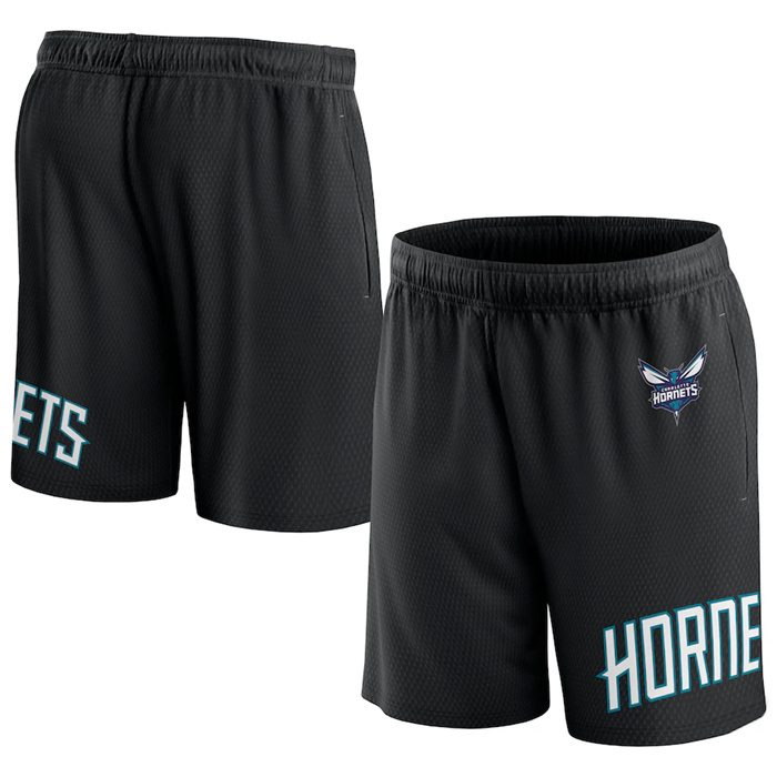Men's Charlotte Hornets Black Free Throw Mesh Shorts Men's Charlotte Hornets Black Free Throw Mesh Shorts
