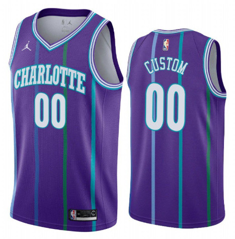Men's Charlotte Hornets Custom Name Number Jersey Purple 2019-20 Classic Men's Charlotte Hornets Custom Name Number Jersey Purple 2019-20 Classic