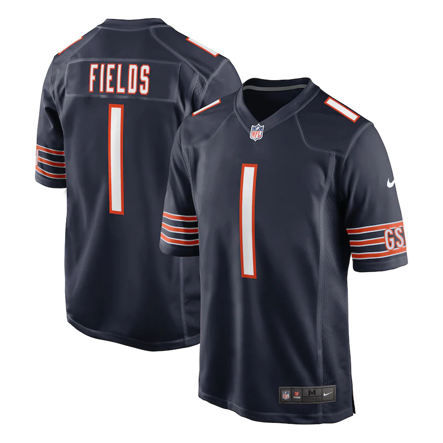 Men's Chicago Bears #1 Justin Fields Navy 2021 NFL Draft Vapor Limited Jersey Men's Chicago Bears #1 Justin Fields Navy 2021 NFL Draft Vapor Limited Jersey