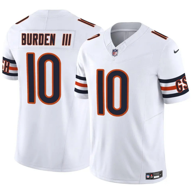 Men's Chicago Bears #10 Luther Burden III White 2025 F.U.S.E. Vapor Untouchable Limited Stitched Football Jersey Men's Chicago Bears #10 Luther Burden III White 2025 F.U.S.E. Vapor Untouchable Limited Stitched Football Jersey