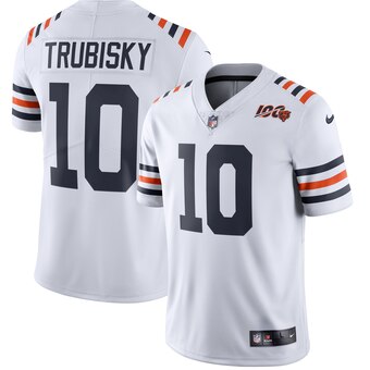 Men's Chicago Bears #10 Mitchell Trubisky White 2019 100th Season Alternate Classic Limited Jersey Men's Chicago Bears #10 Mitchell Trubisky White 2019 100th Season Alternate Classic Limited Jersey