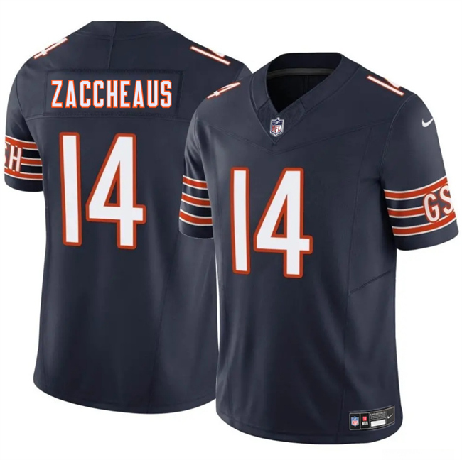Men's Chicago Bears #14 Olamide Zaccheaus Navy 2025 F.U.S.E. Vapor Stitched Football Jersey