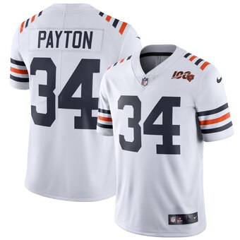 Men's Chicago Bears #34 Walter Payton White 2019 100th Season Alternate Classic Player Limited Jersey Men's Chicago Bears #34 Walter Payton White 2019 100th Season Alternate Classic Player Limited Jersey