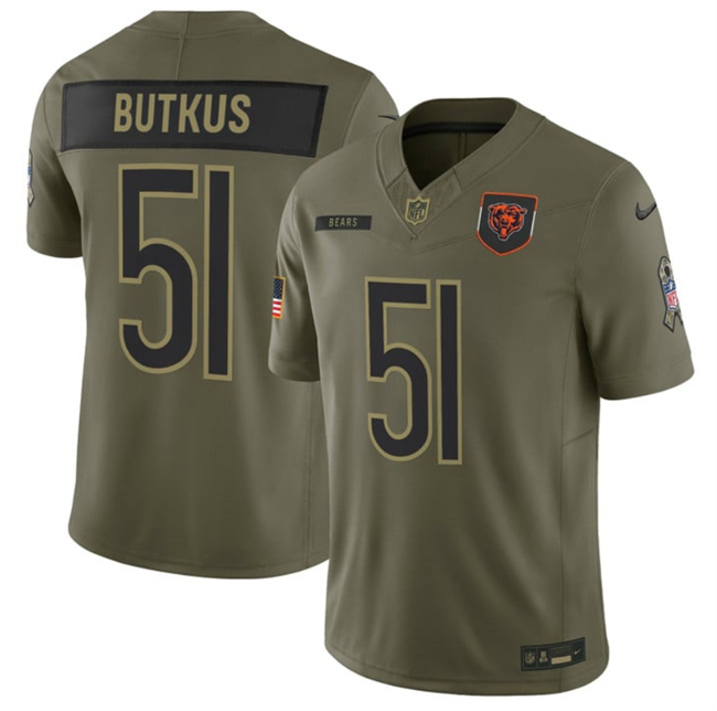 Men's Chicago Bears #51 Dick Butkus Olive 2025 F.U.S.E. Salute to Service Limited Stitched Football Jersey Men's Chicago Bears #51 Dick Butkus Olive 2025 F.U.S.E. Salute to Service Limited Stitched Football Jersey