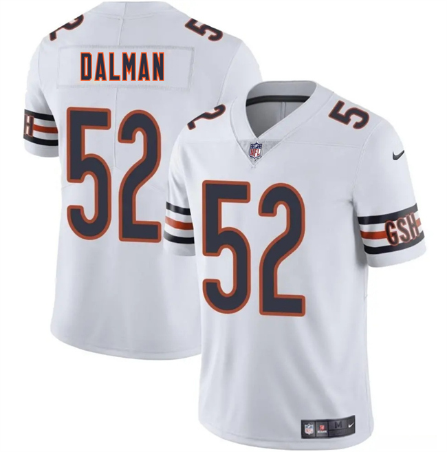 Men's Chicago Bears #52 Drew Dalman White 2025 Vapor Stitched Football Jersey Men's Chicago Bears #52 Drew Dalman White 2025 Vapor Stitched Football Jersey