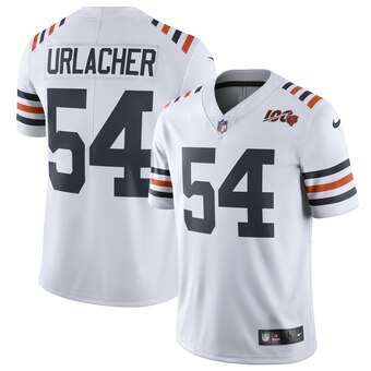 Men's Chicago Bears #54 Brian Urlacher White 2019 100th Season Alternate Classic Limited Jersey Men's Chicago Bears #54 Brian Urlacher White 2019 100th Season Alternate Classic Limited Jersey