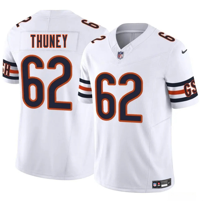 Men's Chicago Bears #62 Joe Thuney White 2025 F.U.S.E. Vapor Stitched Football Jersey