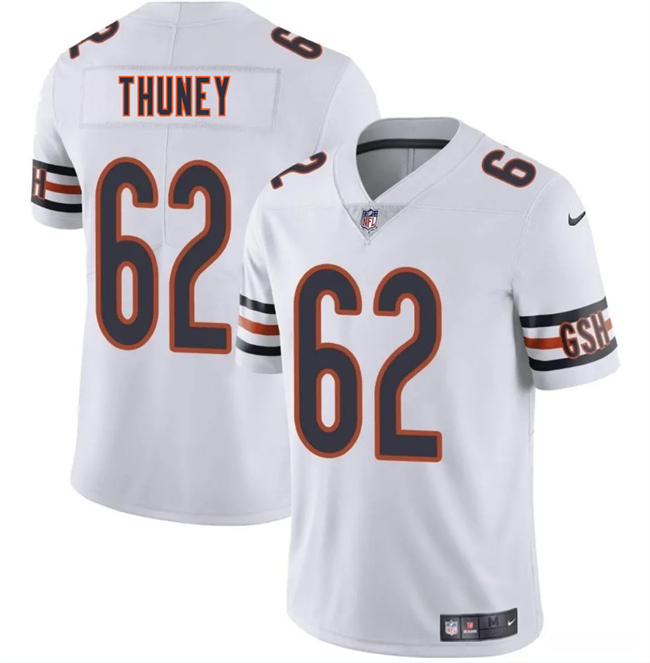 Men's Chicago Bears #62 Joe Thuney White 2025 Vapor Stitched Football Jersey Men's Chicago Bears #62 Joe Thuney White 2025 Vapor Stitched Football Jersey