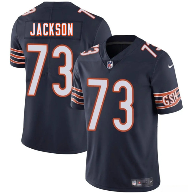 Men's Chicago Bears #73 Jonah Jackson Navy 2025 Vapor Stitched Football Jersey