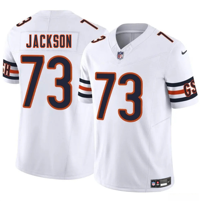 Men's Chicago Bears #73 Jonah Jackson White 2025 F.U.S.E. Vapor Stitched Football Jersey