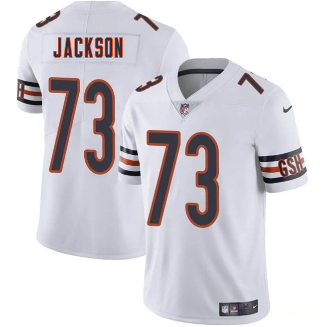 Men's Chicago Bears #73 Jonah Jackson White 2025 Vapor Stitched Football Jersey
