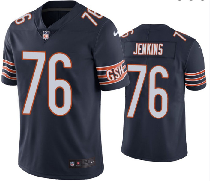 Men's Chicago Bears #76 Teven Jenkins Navy Vapor untouchable Limited Stitched Jersey Men's Chicago Bears #76 Teven Jenkins Navy Vapor untouchable Limited Stitched Jersey