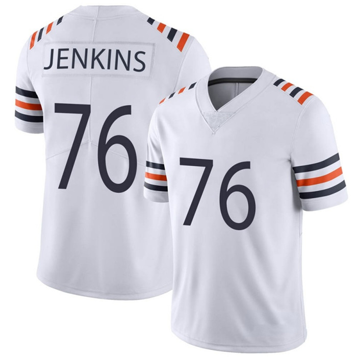 Men's Chicago Bears #76 Teven Jenkins White 2021 Vapor Untouchable Stitched NFL Nike Alternate Classic Limited Jersey Men's Chicago Bears #76 Teven Jenkins White 2021 Vapor Untouchable Stitched NFL Nike Alternate Classic Limited Jersey